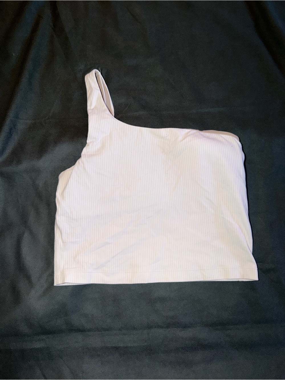lululemon athletica One-Shoulder Ribbed Crop Top in white size 6